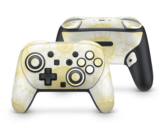 Lux Skins Nintendo Switch 2 Pro Controller Pale Yellow SunflowerSkins - Art Floral Skin