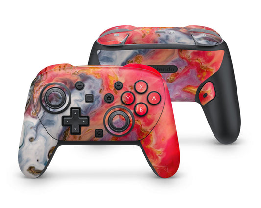 Lux Skins Nintendo Switch 2 Pro Controller Ethereal Volcano Avalanche MarbleSkins - Pattern Marble Skin