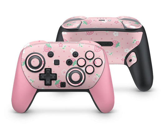 Lux Skins Nintendo Switch 2 Pro Controller Kawaii Strawberry DaisySkins - Art Floral Skin