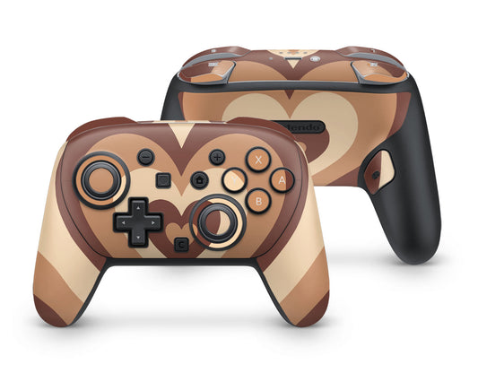 Lux Skins Nintendo Switch 2 Pro Controller Latte Retro HeartsSkins - Art Solid Colours Skin