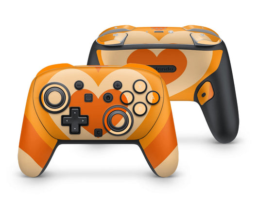 Lux Skins Nintendo Switch 2 Pro Controller Pumpkin Latte Retro HeartsSkins - Art Solid Colours Skin