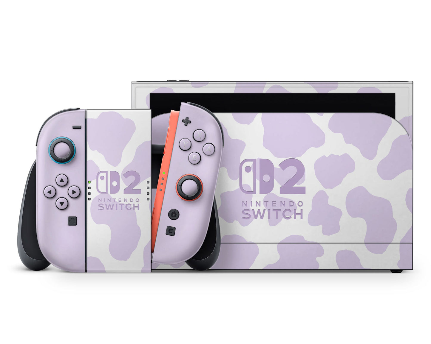 Lux Skins Nintendo Switch 2 Purple Cow Print Nintendo logo Skins - Art Animals Skin