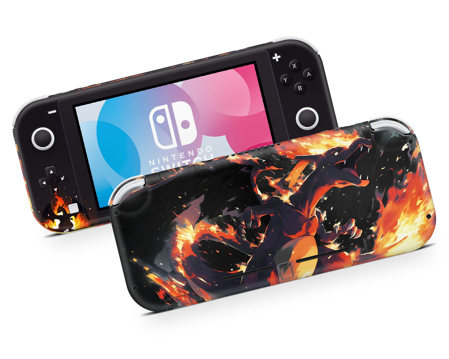 Lux Skins Nintendo Switch Lite Pokemon Charizard Flames Full Set +Tempered Glass Skins - Pop culture Pokemon Skin