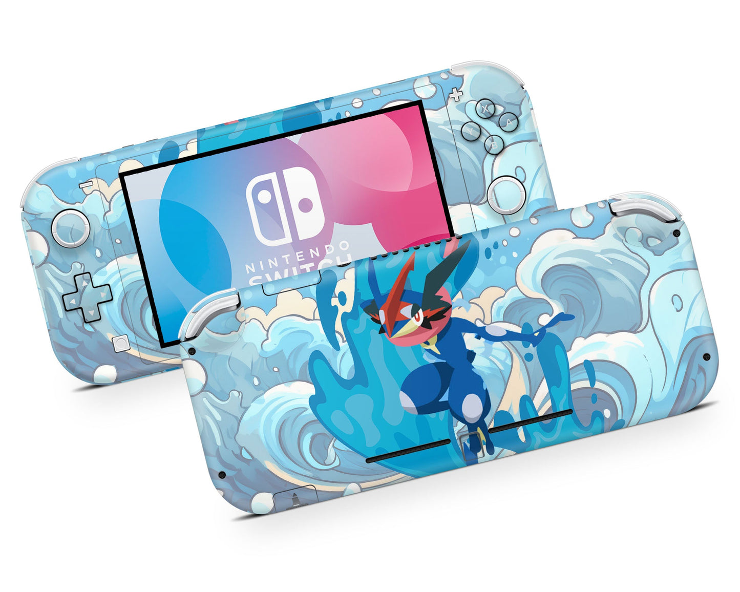Lux Skins Nintendo Switch Lite Pokemon Greninja Full Set +Tempered Glass Skins - Pop culture Pokemon Skin