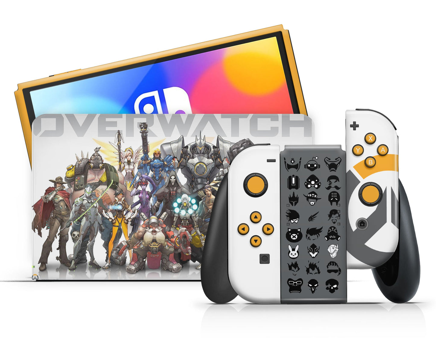 Lux Skins Nintendo Switch OLED Overwatch Squad Full Set +Tempered Glass Skins - Pop culture Skin
