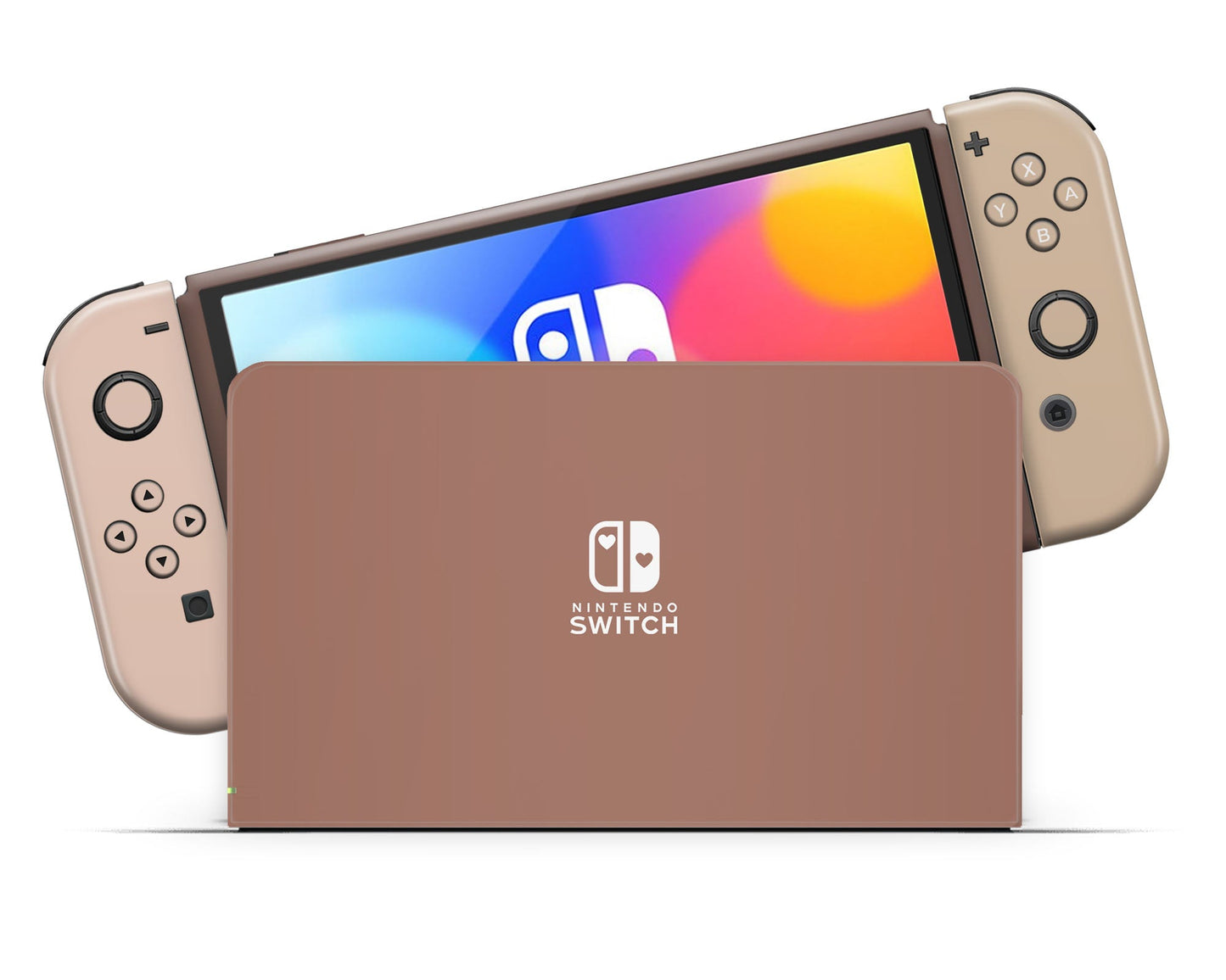 Lux Skins Nintendo Switch OLED Latte Time Classic no logo Skins - Solid Colours Colour Blocking Skin