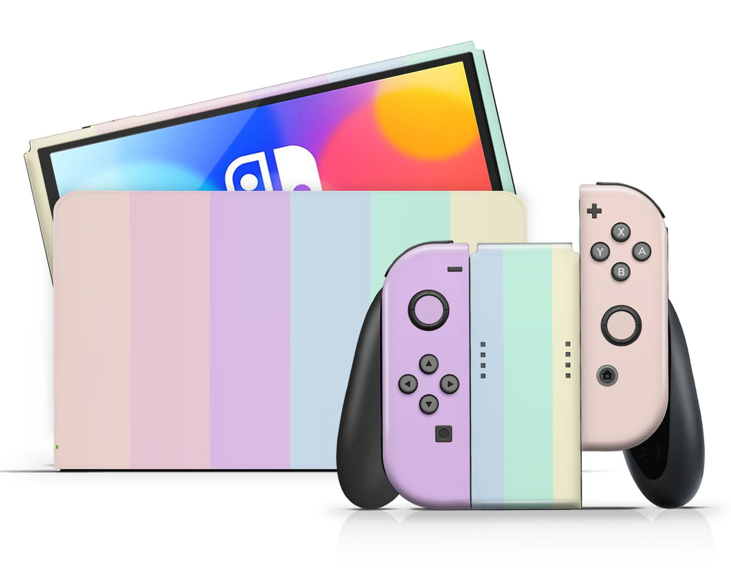 Lux Skins Nintendo Switch OLED Pastel Stripes Classic no logo Skins - Art Skin