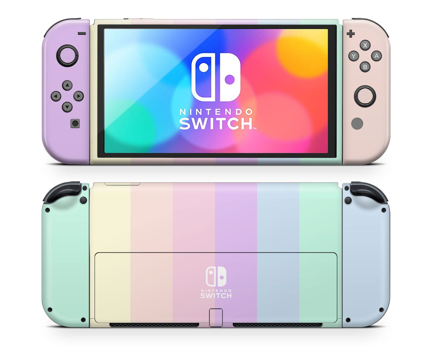 Lux Skins Nintendo Switch OLED Pastel Stripes Classic no logo Skins - Art Skin