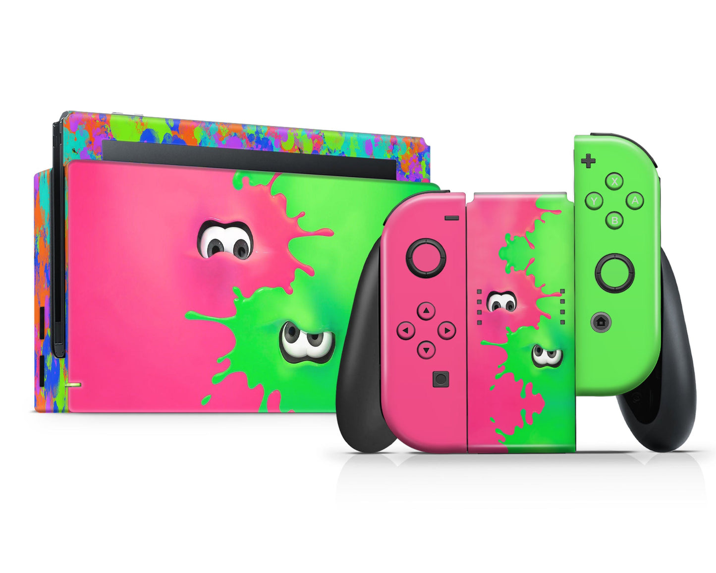 Lux Skins Nintendo Switch Splatoon Pink Green Full Set Skins - Pop culture Skin