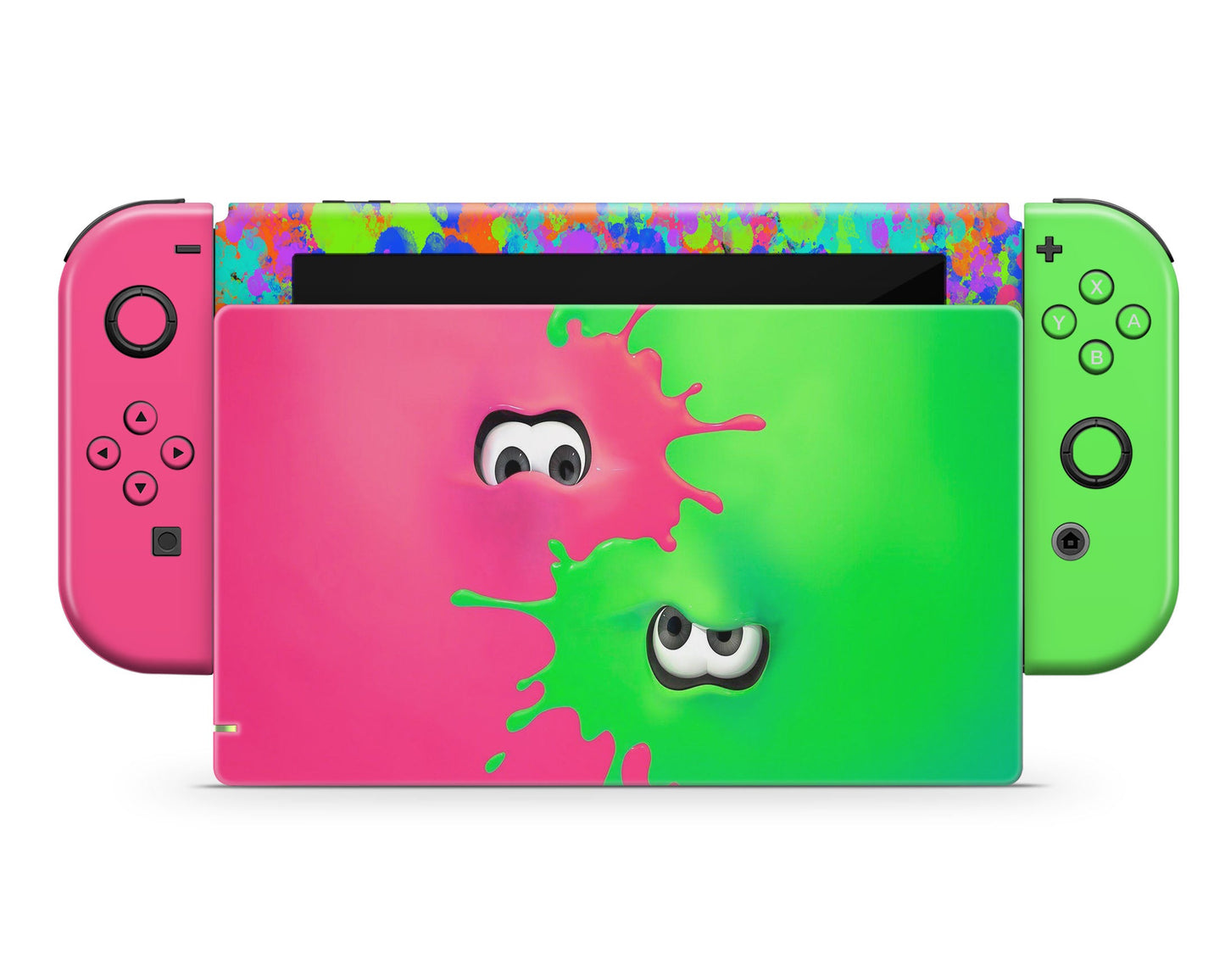 Lux Skins Nintendo Switch Splatoon Pink Green Joycons Only Skins - Pop culture Skin