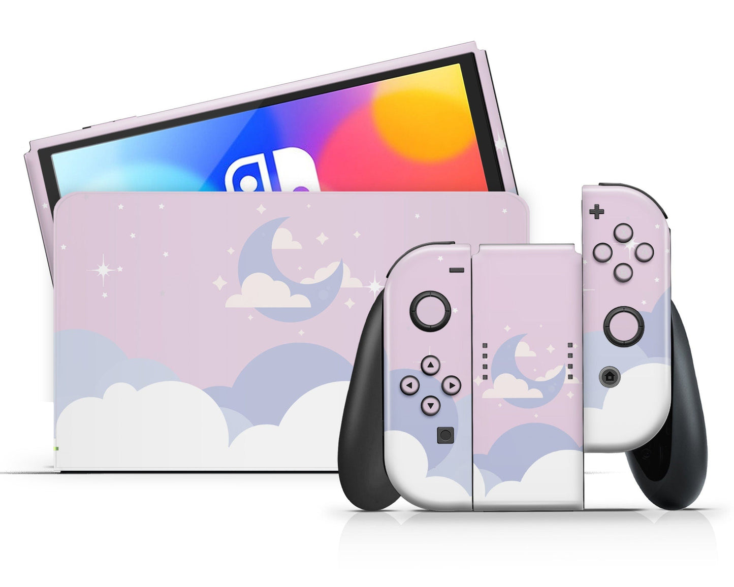 Lux Skins Nintendo Switch OLED Dreamy Pastel Clouds Classic no logo Skins - Art Clouds Skin