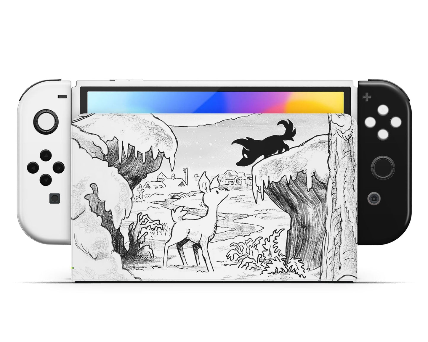 Lux Skins Nintendo Switch OLED Blanc Snowstorm Full Set +Tempered Glass Skins - Pop culture Skin