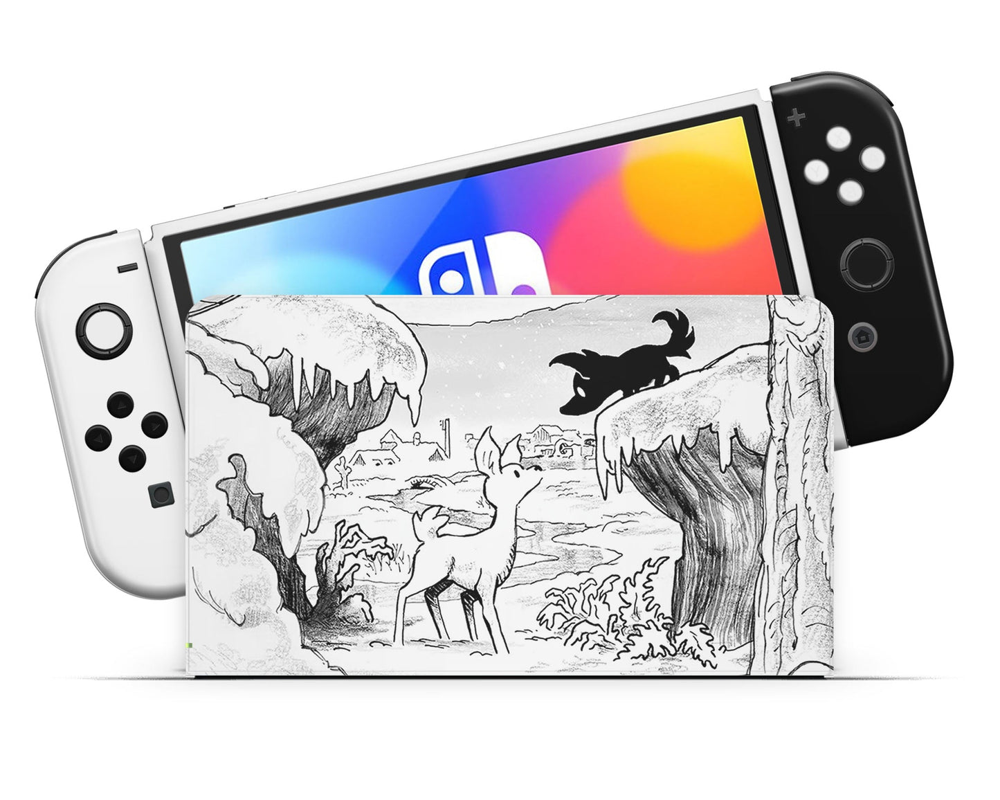 Lux Skins Nintendo Switch OLED Blanc Snowstorm Full Set Skins - Pop culture Skin