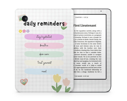 Lux Skins Kobo Cute Daily Reminders Flower Pastel Kobo Clara Colour Skins - Art Quotes Skin