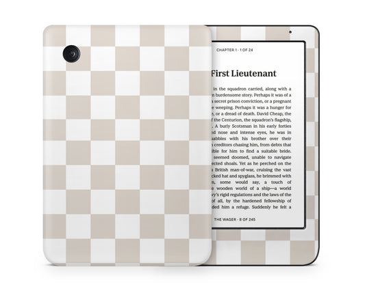 Lux Skins Kobo Almond Checkered Kobo Clara Colour Skins - Pattern Artwork Skin