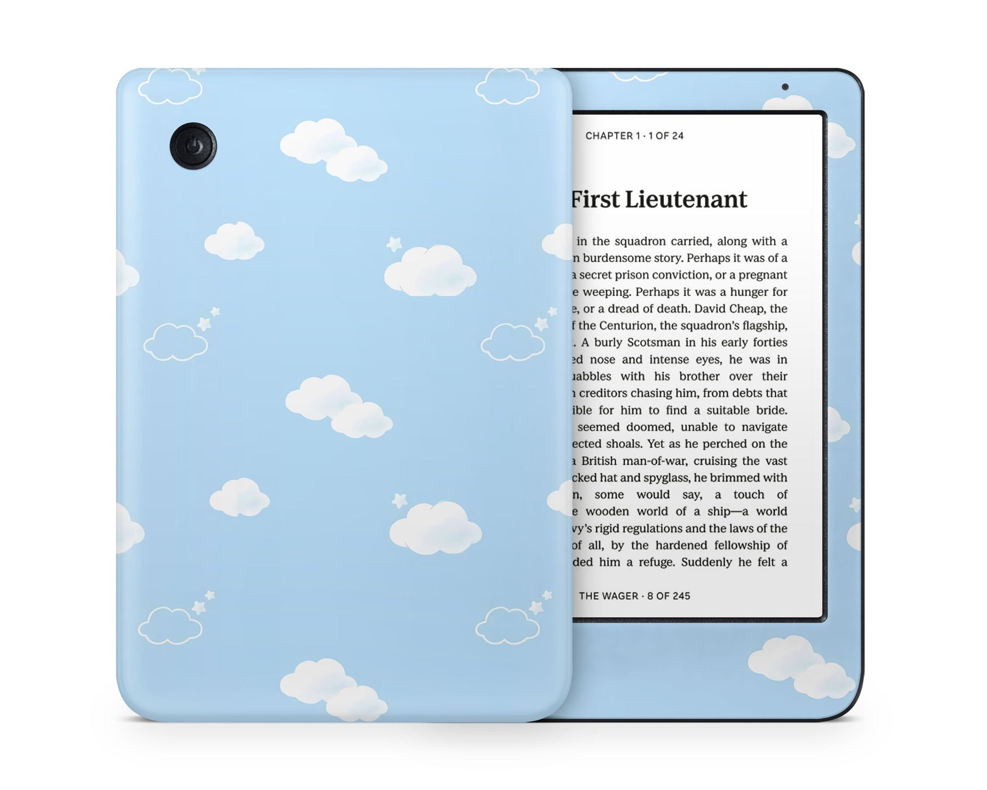 Lux Skins Kobo Blue Clouds Cute Kobo Clara Colour Skins - Art Clouds Skin