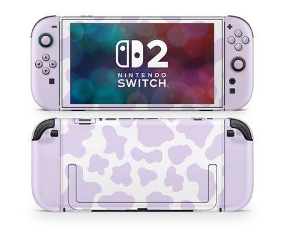 Lux Skins Nintendo Switch 2 Purple Cow Print Classic no logo Skins - Art Animals Skin