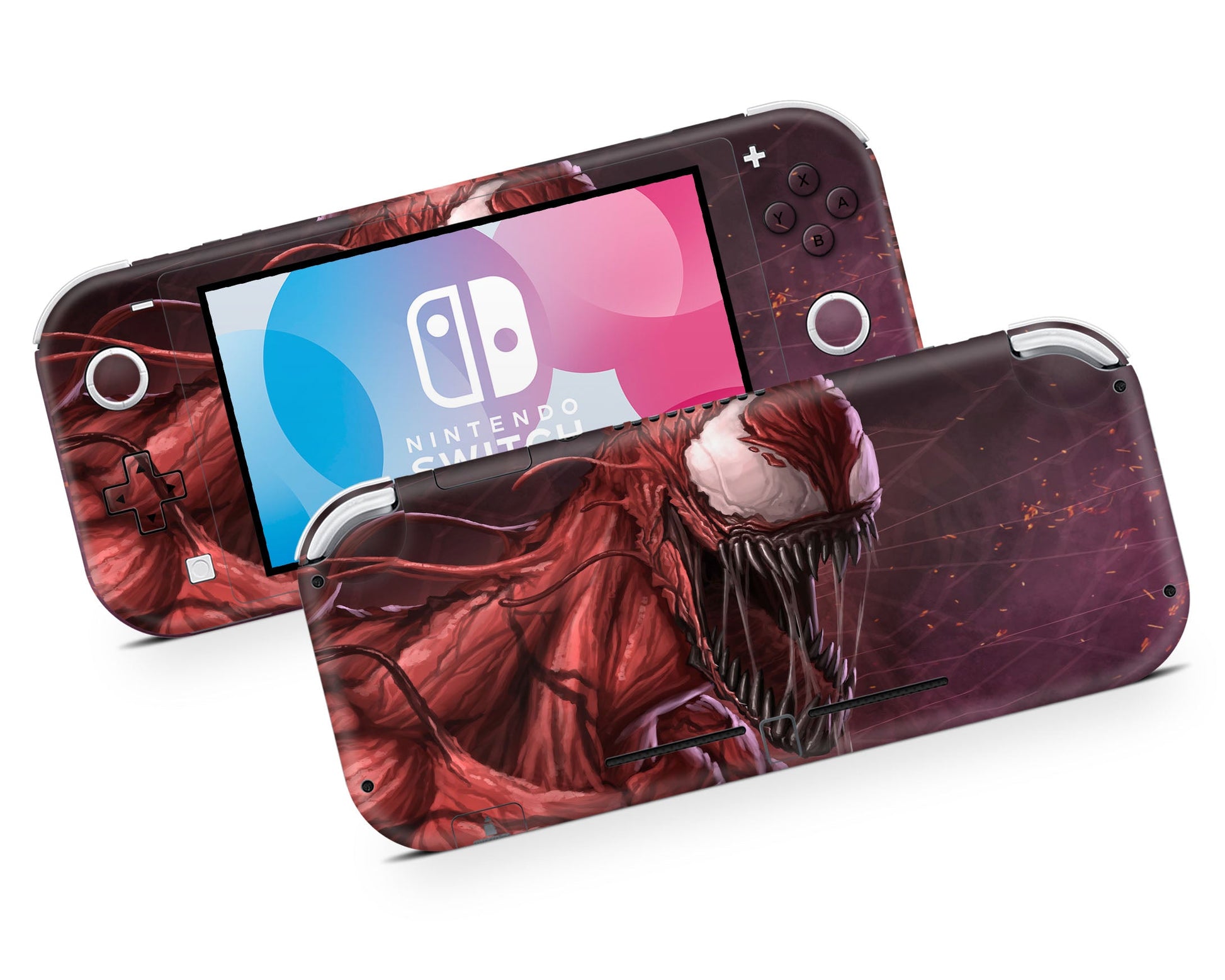 Lux Skins Nintendo Switch Lite Red Carnage Full Set +Tempered Glass Skins - Pop culture Venom Skin