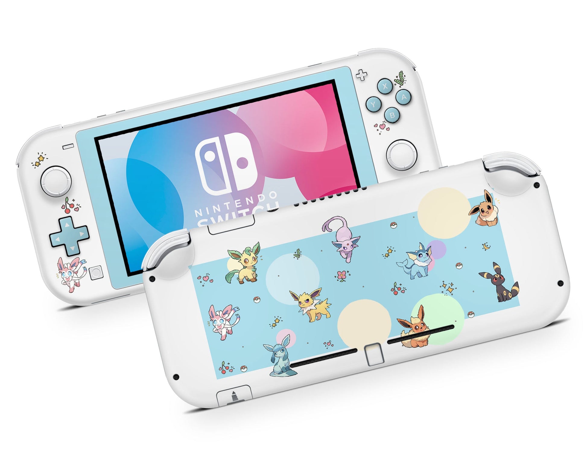 Lux Skins Nintendo Switch Lite Everspark Eeveelution Full Set +Tempered Glass Skins - Pop culture Pokemon Skin