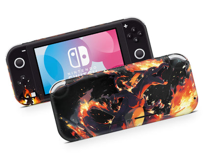 Lux Skins Nintendo Switch Lite Pokemon Charizard Flames Full Set +Tempered Glass Skins - Pop culture Pokemon Skin