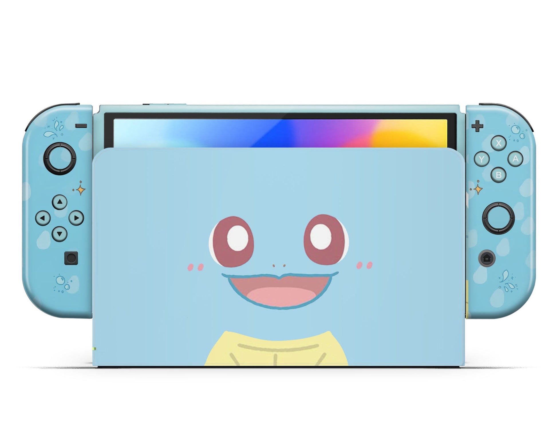 Lux Skins Nintendo Switch OLED Pokemon Squirtle Full Set +Tempered Glass Skins - Pop culture Pokemon Skin