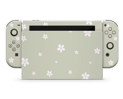 Matcha Daisy Nintendo Switch OLED Skin