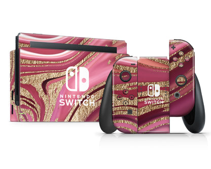 Royal Golden Pink Nintendo Switch Skin