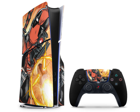 Lux Skins PS5 Slim Deadpool Cartoon PS5 Slim Skins - Pop culture Comics Skin