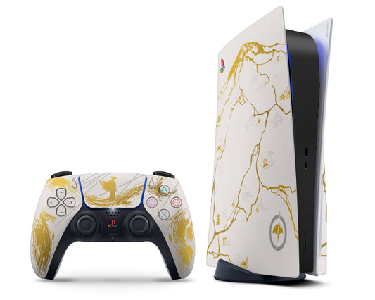 Lux Skins PS5 Ghost of Yotei Gold Limited Edition Inspired PS5 Skins - Pop culture Ghost of Yotei Skin