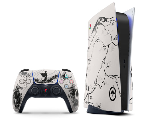 Lux Skins PS5 Ghost of Yotei Black Limited Edition Inspired PS5 Skins - Pop culture Ghost of Yotei Skin