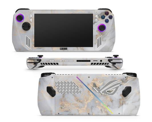 Lux Skins ROG Ally Ethereal White Gold Marble ASUS ROG Ally Skins - Pattern Marble Skin