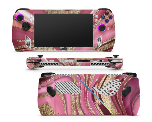 Lux Skins ROG Ally Ethereal Pink Gold Marble ASUS ROG Ally Skins - Pattern Marble Skin