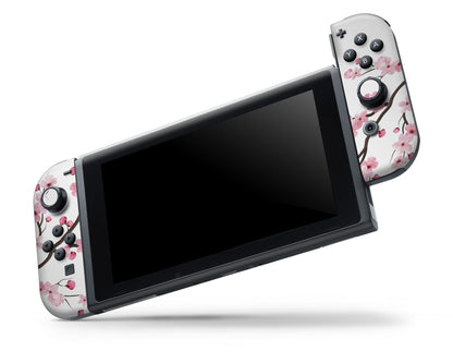 White Cherry Blossom Nintendo Switch OLED Skin