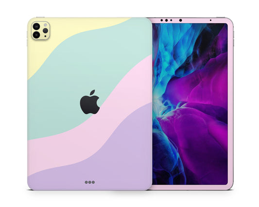 Lux Skins iPad Seafoam Retro 80s Pastel Blocking iPad Pro 12.9" Gen 5 Skins - Solid Colours Colour Blocking Skin