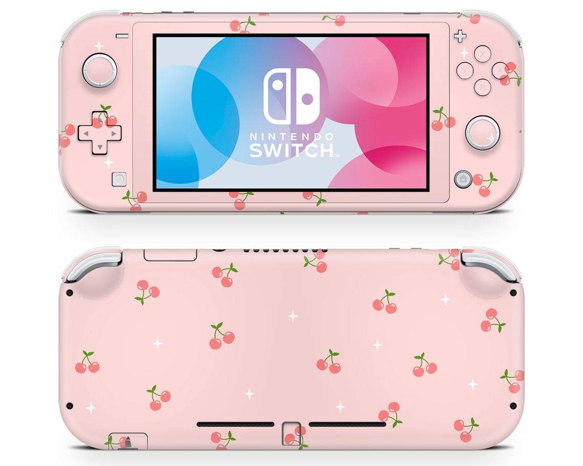 Cherry Soft Pink Pastel Nintendo Switch Lite Skin