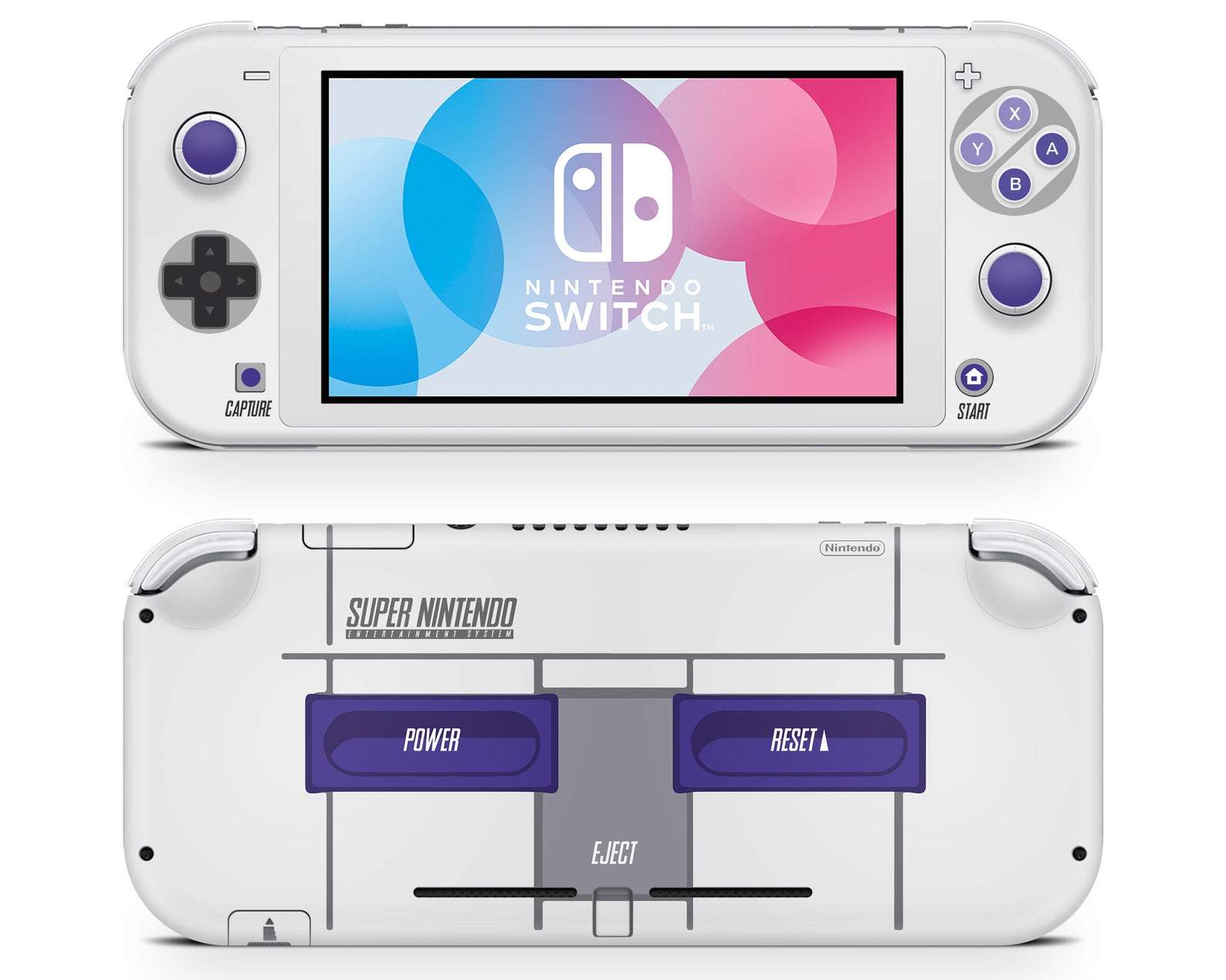 Lux Skins Nintendo Switch Lite Retro SNES Full Set Skins - Pop culture Retro Skin