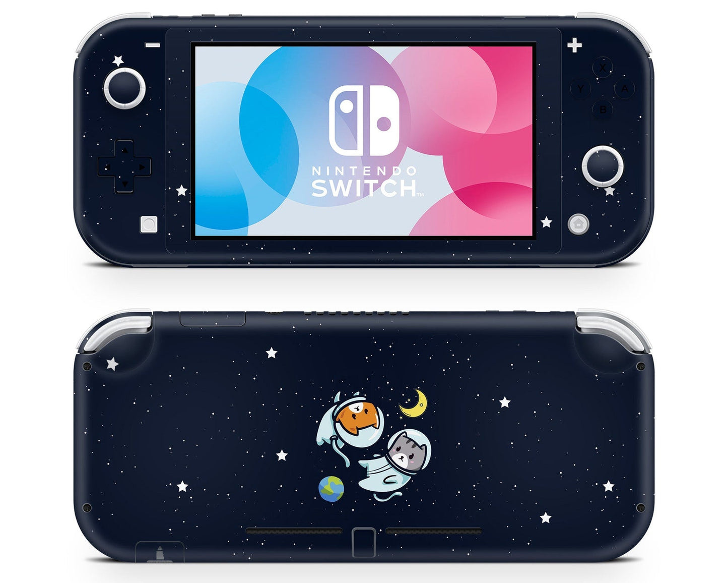 Lux Skins Nintendo Switch Lite Cute Space Kitty Cat Full Set Skins - Art Animals Skin