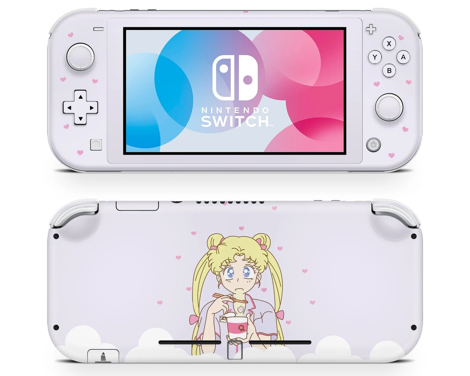 Lux Skins Nintendo Switch Lite Sailor Moon Ramen Pastel Purple Full Set Skins - Pop culture Sailor Moon Skin