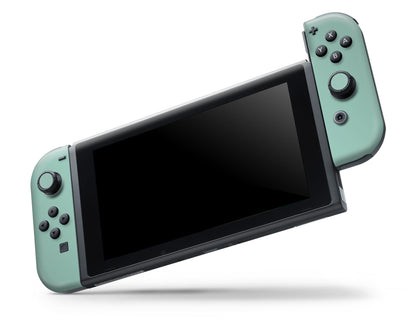 Lux Skins Nintendo Switch OLED Anime Crossing Teal Leaves Full Set Skins - Pop culture Animal Crossing Skin