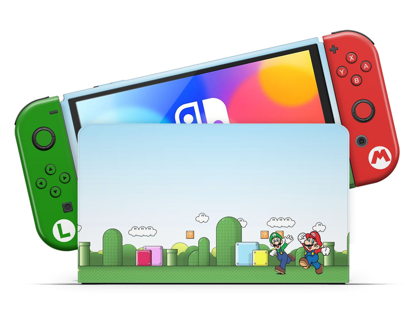 Lux Skins Nintendo Switch OLED Super Mario Bros Full Set Skins - Pop culture Mario Skin