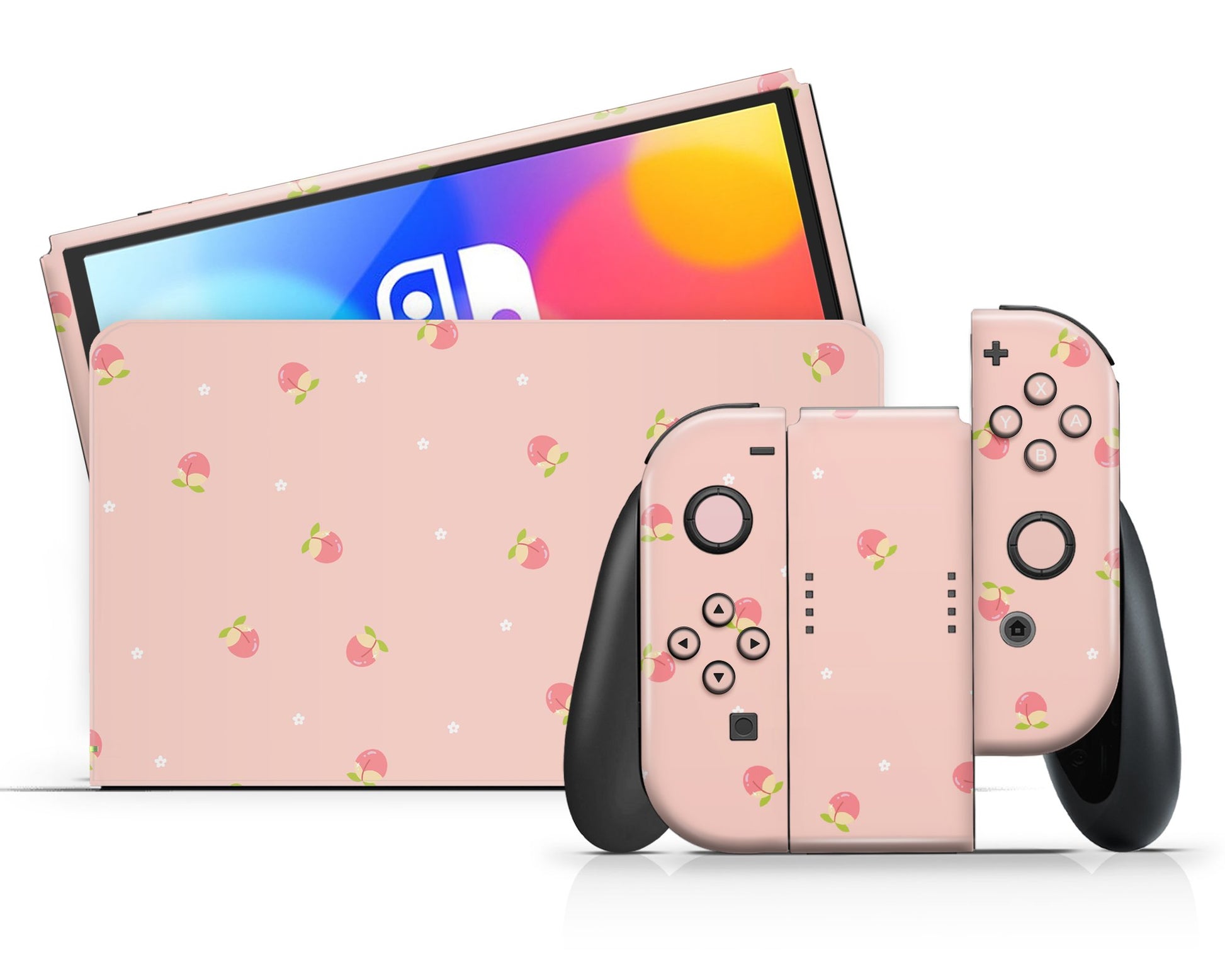 Lux Skins Nintendo Switch OLED Animal Crossing Peach Classic no logo Skins - Pop culture Animal Crossing Skin