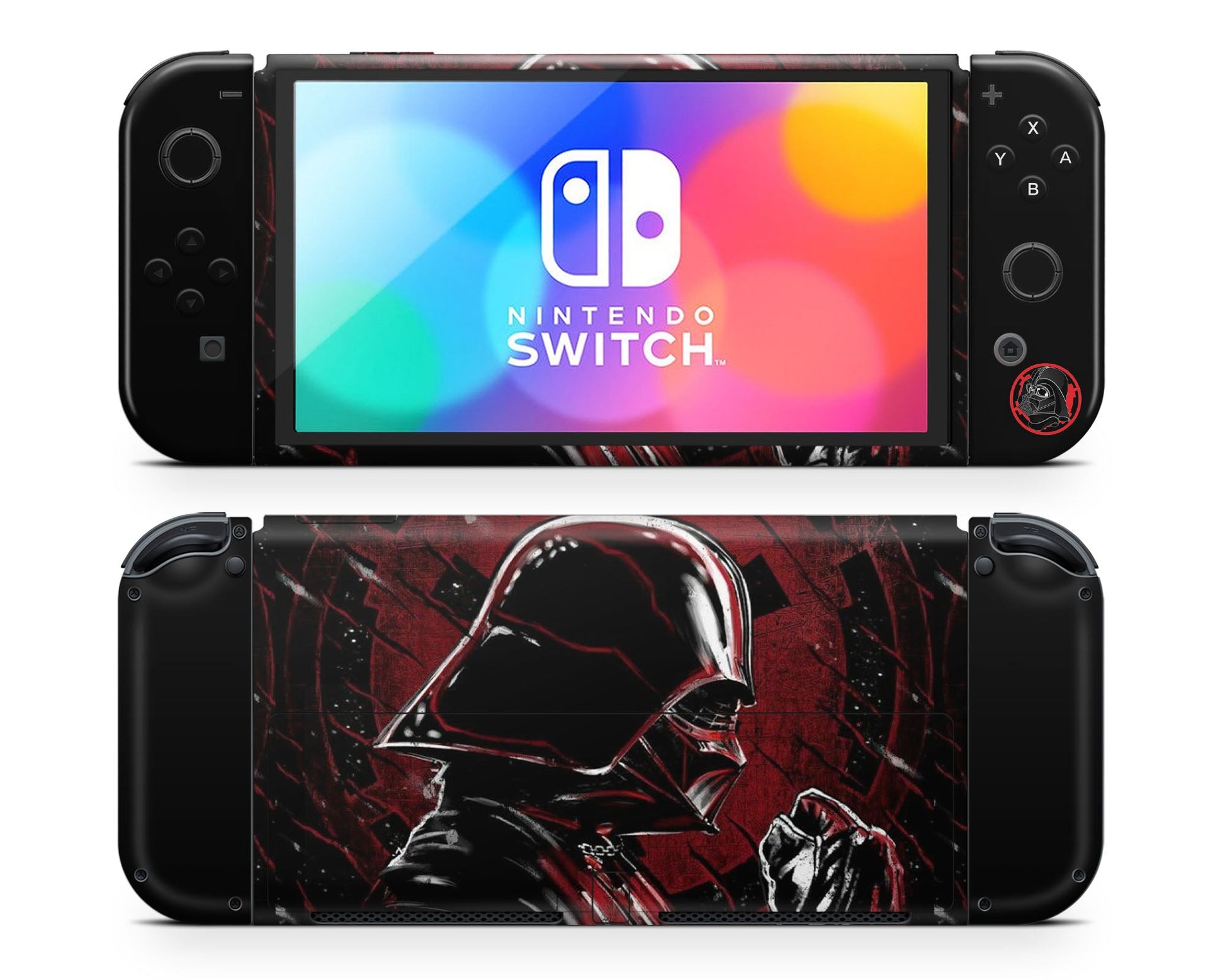 Lux Skins Nintendo Switch OLED Star Wars Darth Vader Red Full Set Skins - Pop culture Star Wars Skin