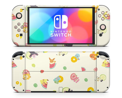 Lux Skins Nintendo Switch OLED Pokemon Summertime Fruits Full Set Skins - Pop culture Pokemon Skin