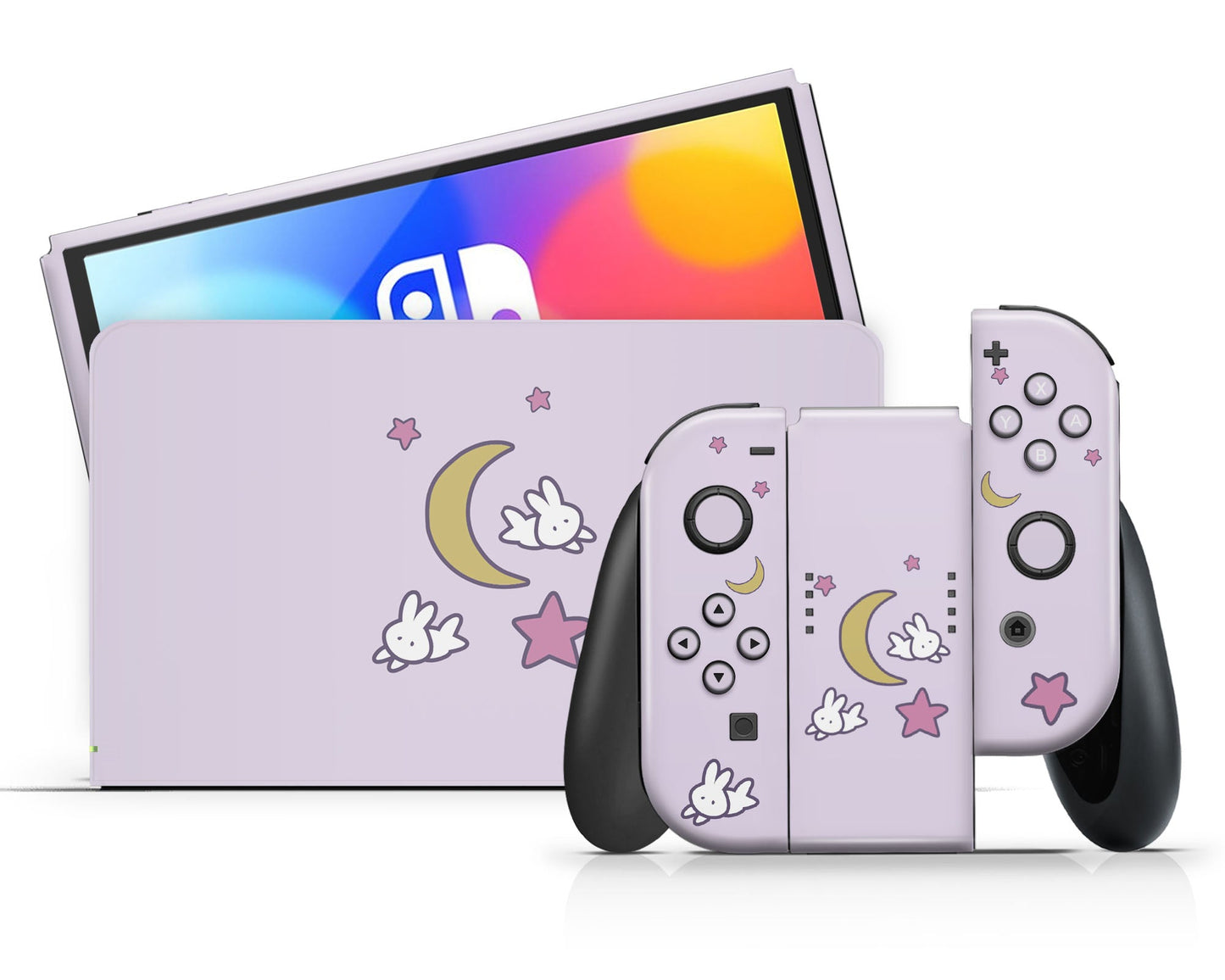 Lux Skins Nintendo Switch OLED Sailor Moon Purple Minimalist Full Set Skins - Pop culture Sailor Moon Skin