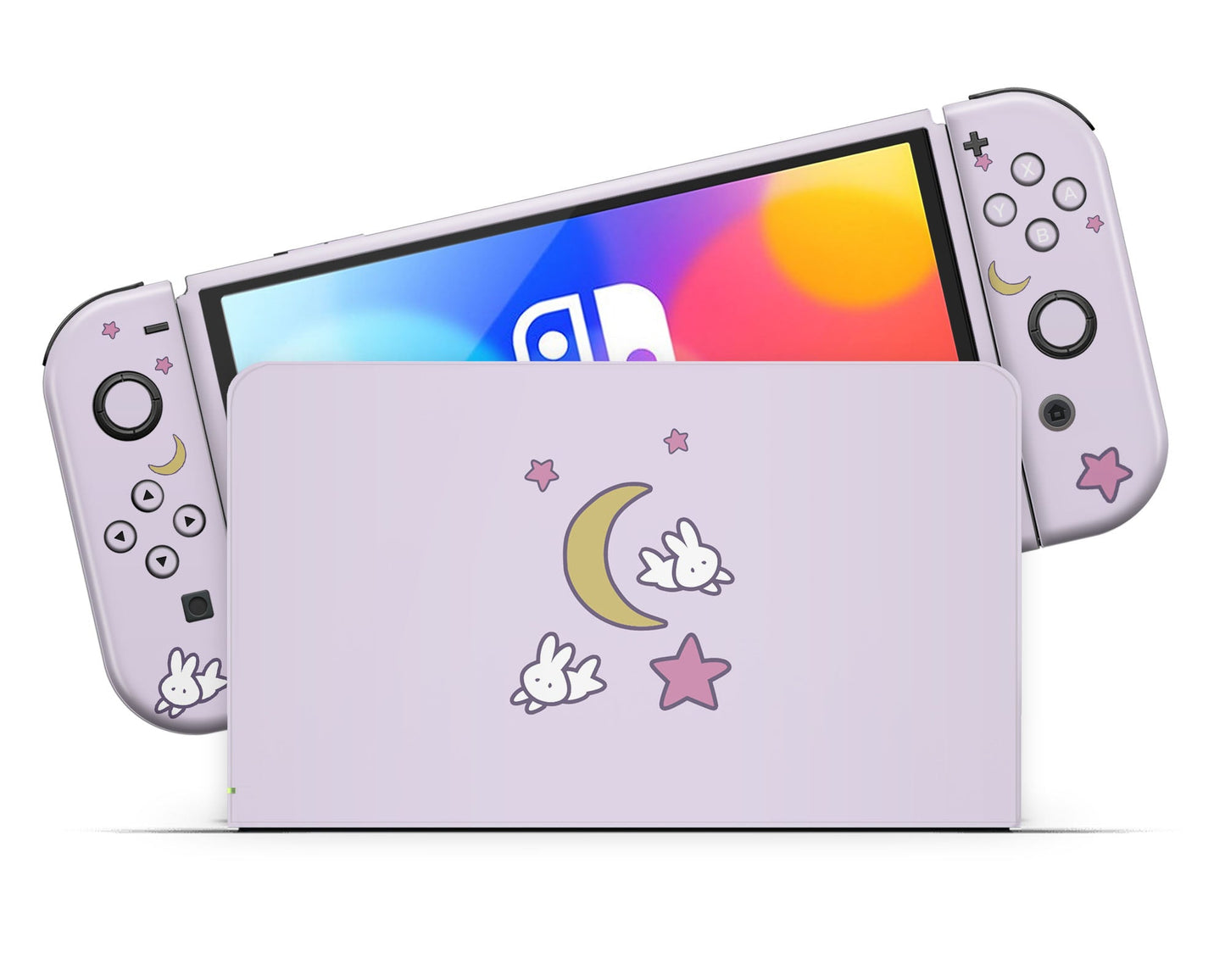 Lux Skins Nintendo Switch OLED Sailor Moon Purple Minimalist Full Set Skins - Pop culture Sailor Moon Skin