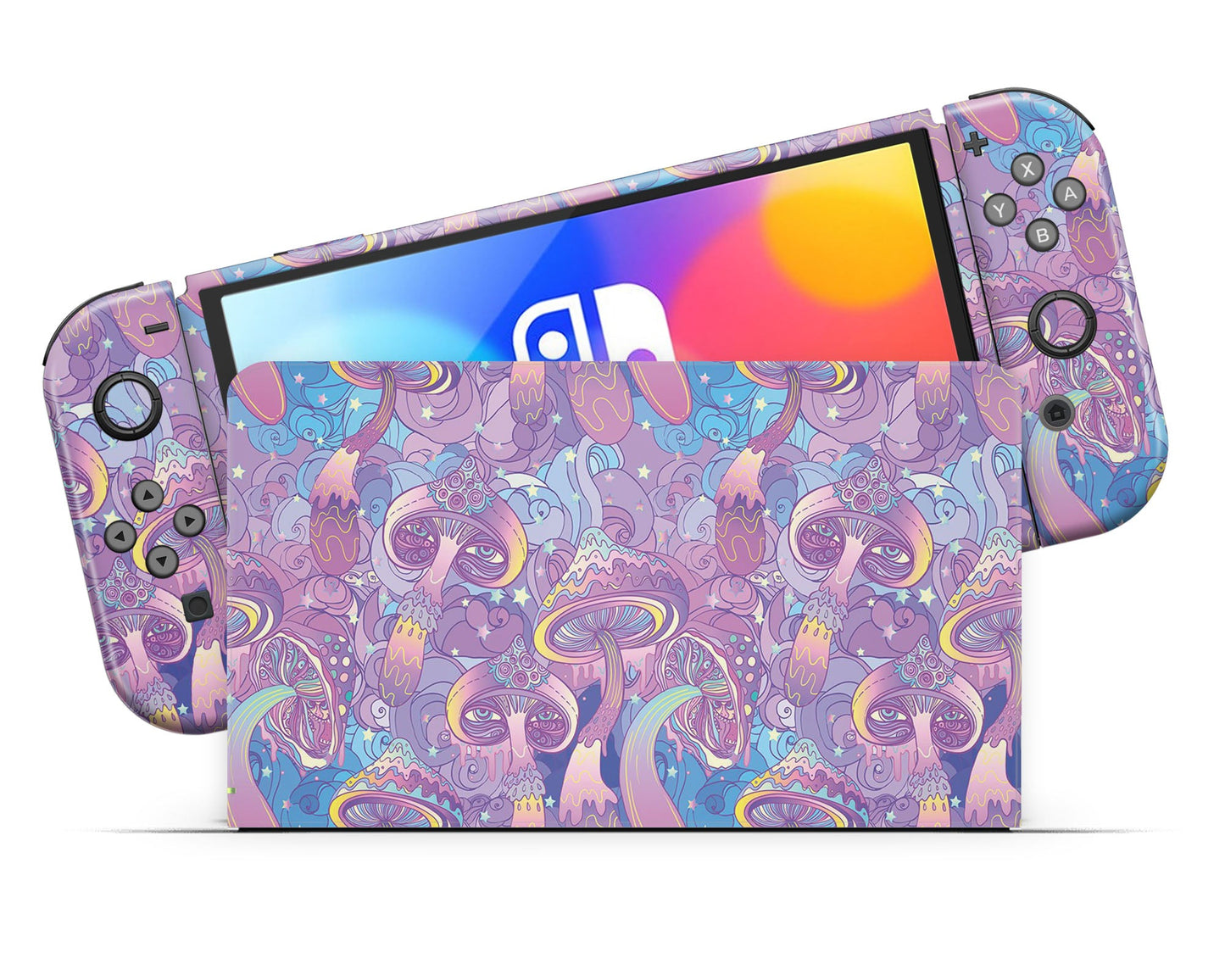 Lux Skins Nintendo Switch OLED Psychedelic Mushroom Classic no logo Skins - Art Artwork Skin