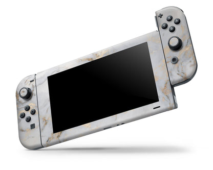 Lux Skins Nintendo Switch Ethereal White Gold Marble Classic no logo Skins - Pattern Marble Skin