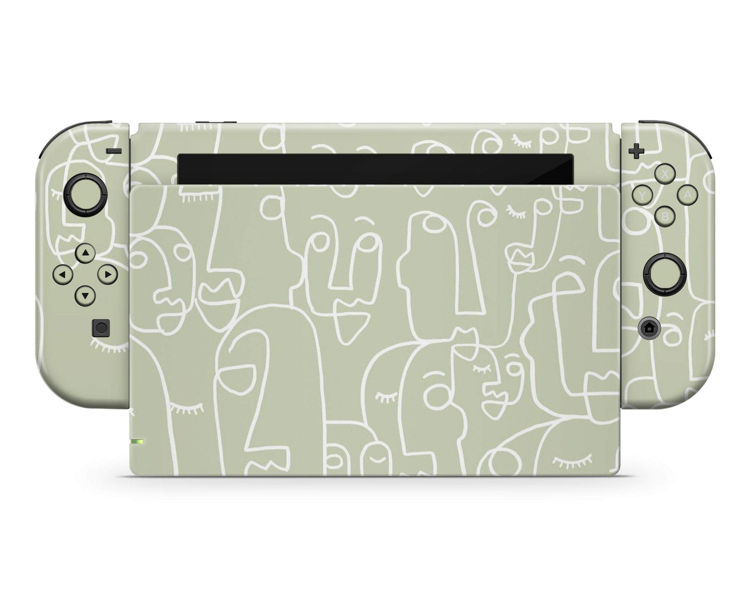 Lux Skins Nintendo Switch Sage Abstract Face Line Drawing Classic no logo Skins - Art Artwork Skin