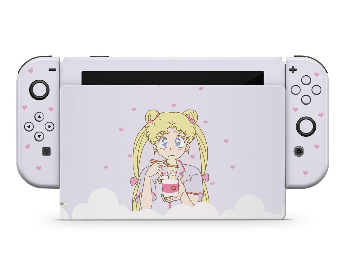 Lux Skins Nintendo Switch Sailor Moon Ramen Pastel Purple Full Set Skins - Pop culture Sailor Moon Skin