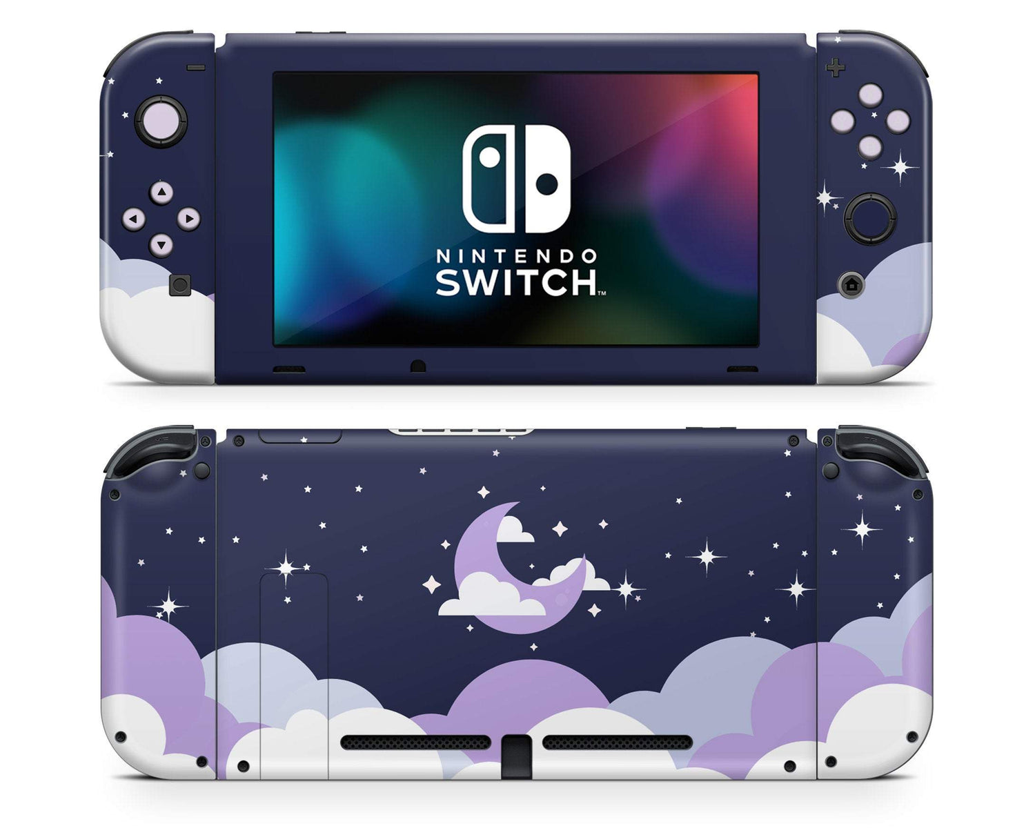 Dark Dreamy Night Clouds Purple Nintendo Switch Skin – Lux Skins Official